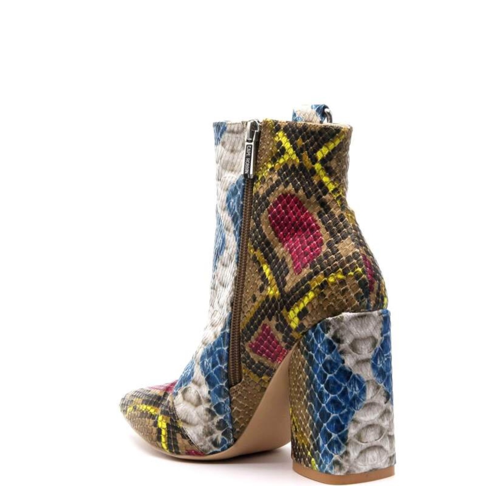 Cape Robbin Triangle Multicolor Snake-Print Bootie - Picture 7 of 8
